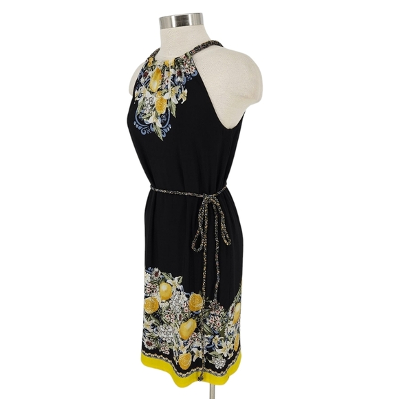 White House Black Market Reversible Sheath Dress Lemon Sleeveless Halter Small - Picture 7 of 13